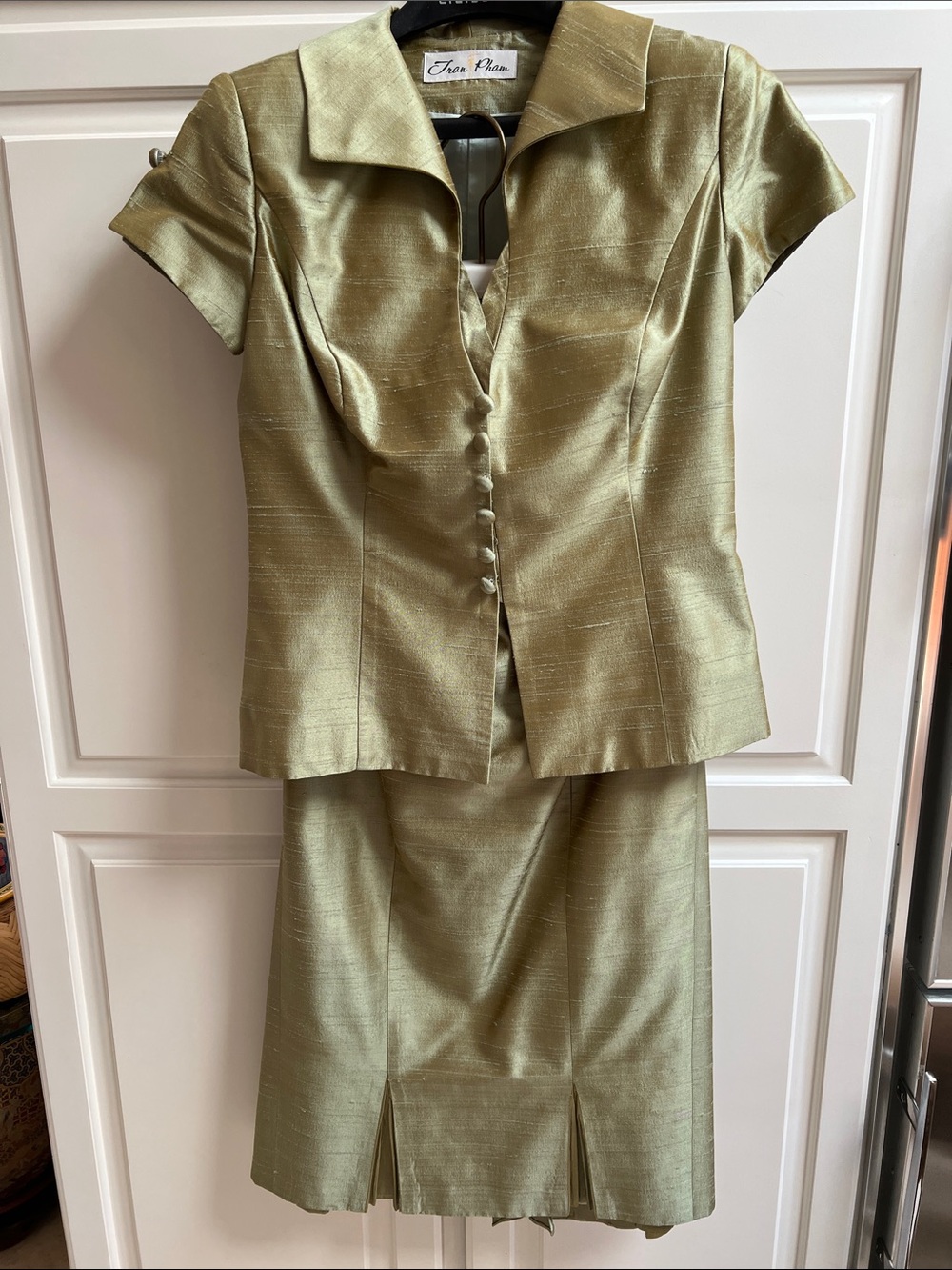 Two-Piece Olive Green Midi Dress Set by
